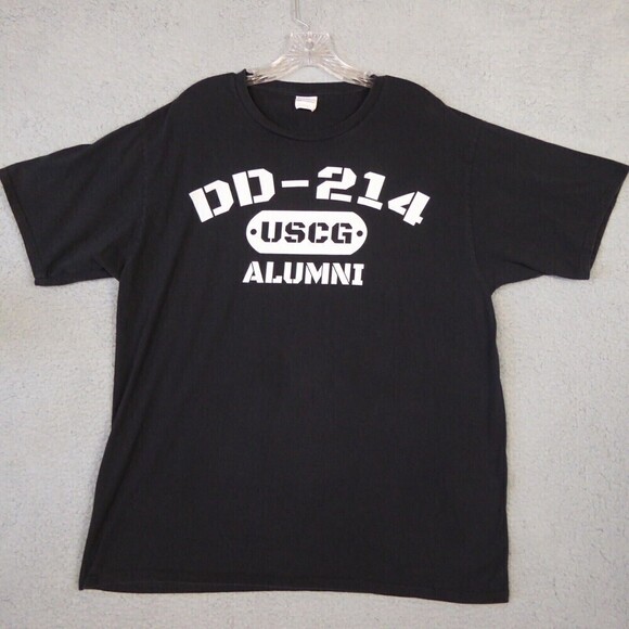 USCG Shirt Mens XL Black DD-214 Alumni Military United States Coast Guard - Picture 1 of 7